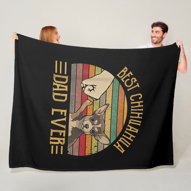 Vintag Bester Chihuahua Vater je Sunset Fleecedecke (Beispiel)