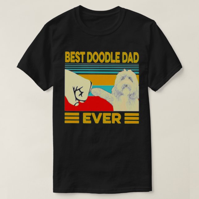 Vintag bester Doodle Papa je T T-Shirt (Design vorne)