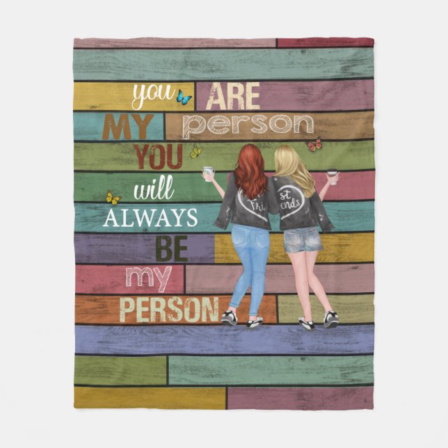 Vintag Bestfriend Blanket Fleecedecke (Vorderseite)