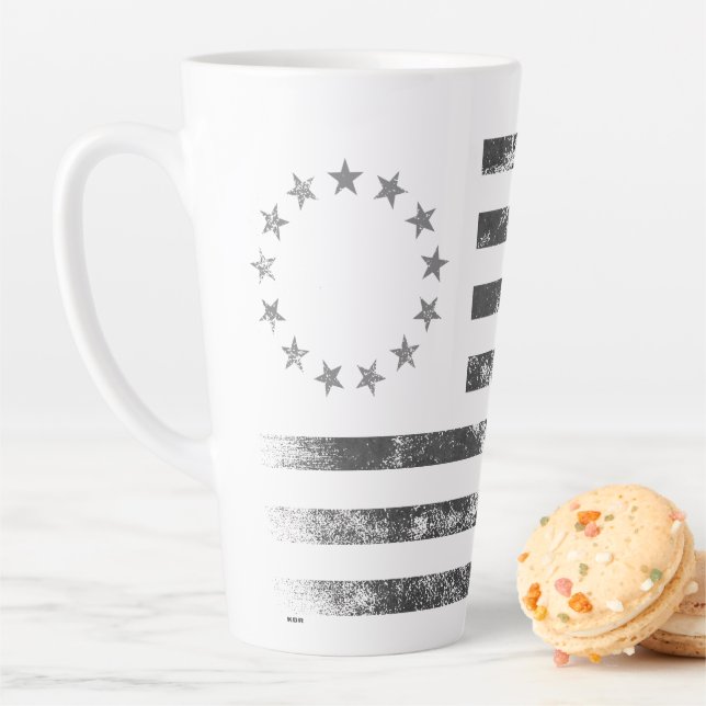 Vintag Betsy Ross American Flag Latte Tasse (Beispiel)