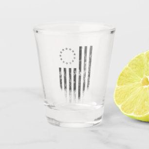 Vintag Betsy Ross American Flag Shot Glass Schnapsglas