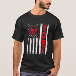 Vintag Beunruhigt Patriotic Welder American USA F T-Shirt