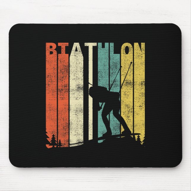 Vintag Biathlon Retro Biathlete 1 Mousepad (Vorne)