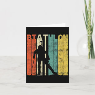 Vintag Biathlon Retro Biathlete Geschenk Karte