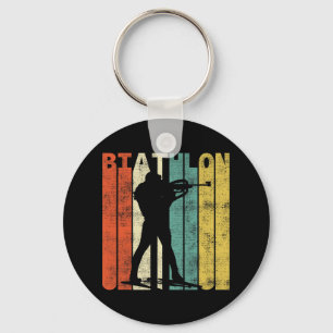 Vintag Biathlon Retro Biathlete Schlüsselanhänger