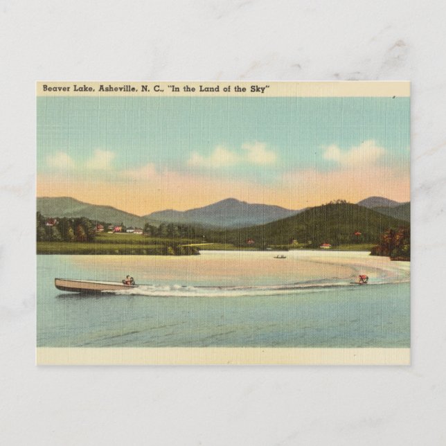 Vintag, Bibersee, Asheville, North Carolina Postkarte (Vorderseite)