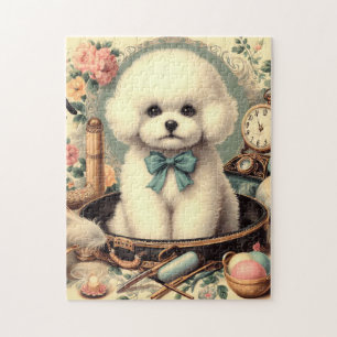Vintag Bichon Frisé Painting Puzzle
