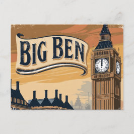 Vintag Big Ben Travel Feiertagspostkarte