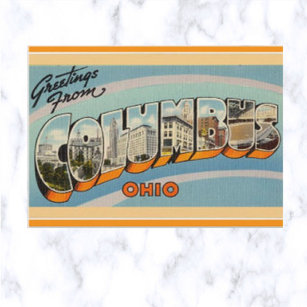 Vintag Big Letter Columbus Ohio Postkarte