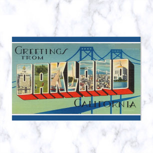 Vintag Big Letter Oakland Kalifornien Postkarte