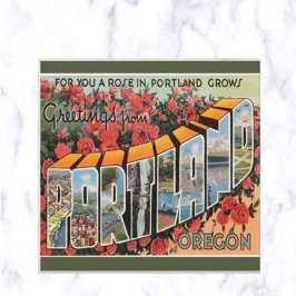 Vintag Big Letter Portland Oregon Postkarte