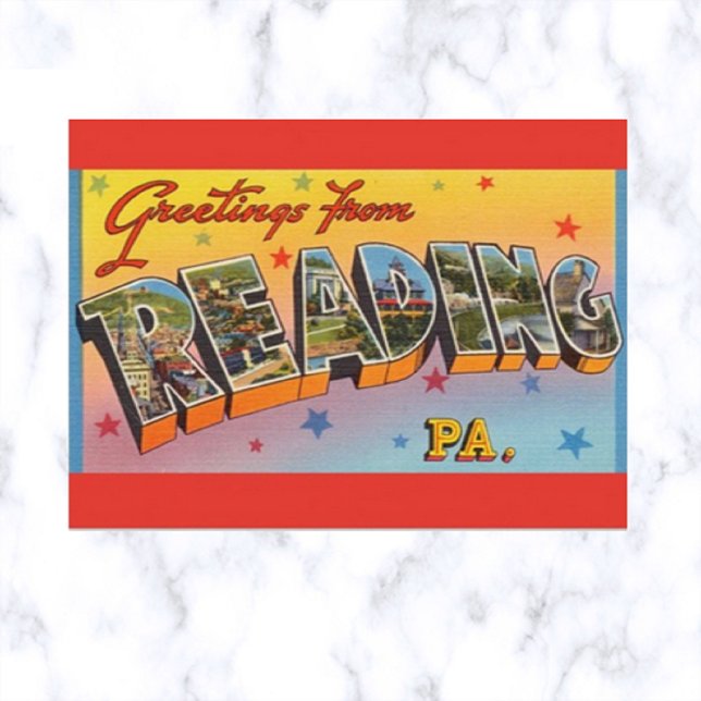 Vintag Big Letter Reading Pennsylvania Postkarte (Von Creator hochgeladen)