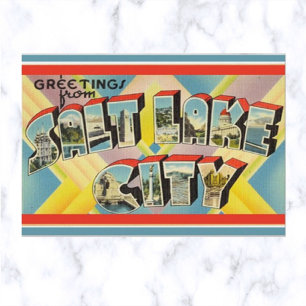 Vintag Big Letter Salt Lake City Utah Postkarte