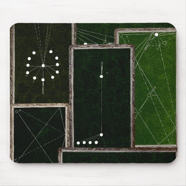 Vintag Billardtisch Billard Tischdecke Art Pool Ha Mousepad (Vorne)