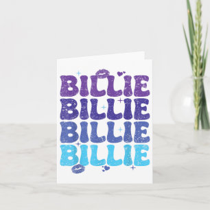 Vintag Billie Heart Personalisiert Name I Liebe Bi Karte