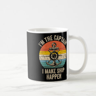 Vintag bin ich der Kapitän, der das Schiff zum Boo Kaffeetasse