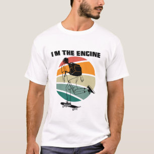 Vintag bin ich der Motor Skateboard lustig T-Shirt