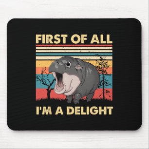 Vintag bin ich erst einmal eine Freude Moo Deng Ba Mousepad