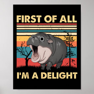 Vintag bin ich erst einmal eine Freude Moo Deng Ba Poster