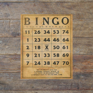 Vintag Bingo Card Scrapbook Ephemera