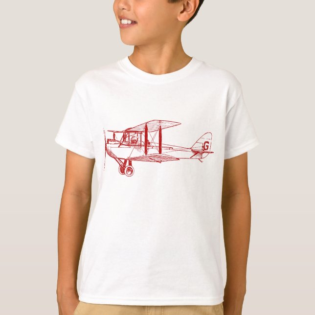 Vintag Biplane - Ruby Red T-Shirt (Vorderseite)