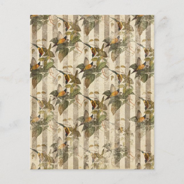 Vintag Bird Ephemera Scrapbook Paper Sheet (Vorderseite)