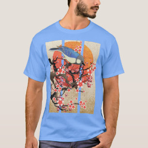 Vintag Bird Japanese Art Sakura Cherry Blossom Fl T-Shirt