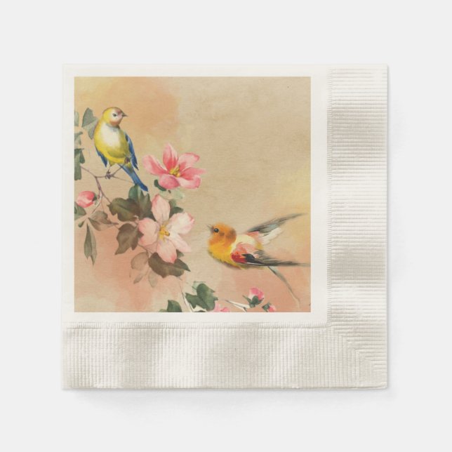 Vintag Bird Napkins Serviette (Vorderseite)