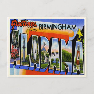 Vintag Birmingham Alabama Postkarte