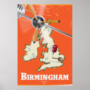 Vintag Birmingham Travel Poster