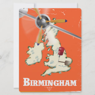 Vintag Birmingham Travel Poster Einladung