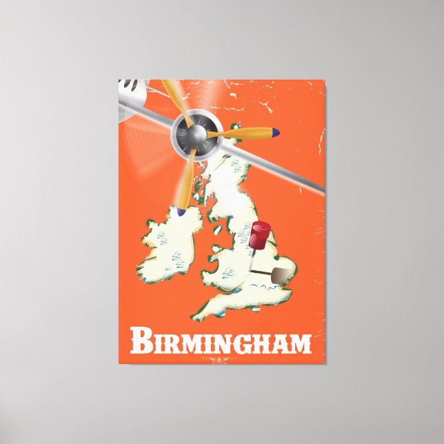 Vintag Birmingham Travel Poster Leinwanddruck (Vorderseite)