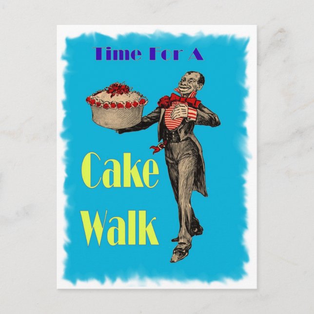 Vintag Black Americana CAKE WALK Postkarte (Vorderseite)