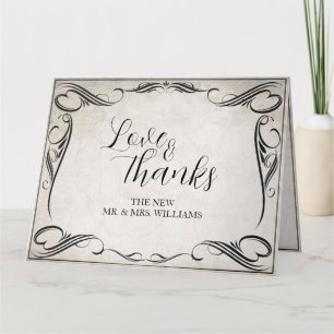 Vintag Black Art Deco Wedding Danke Karte