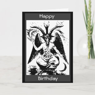 Vintag Black Baphomet Geburtstag Karte