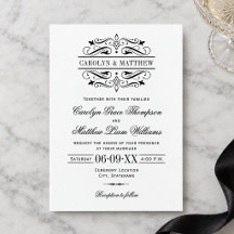 Vintag Black Blüh White Wedding
