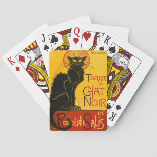 Vintag Black Cat Art Nouveau Paris Niedlicher Chat Spielkarten