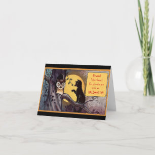 Vintag Black Cat Halloween Feiertagskarte