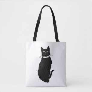 Vintag Black Cat Tote Bag