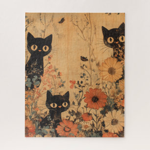 Vintag Black Cat Trio Puzzle