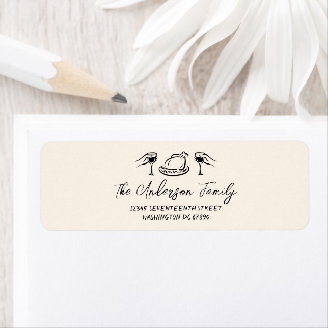 Vintag Black & Cream Hand Drawn Frohe Weihnachten (Insitu)