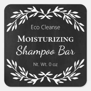Vintag Black DIY Solid Shampoo Bar Labels Quadratischer Aufkleber