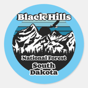 Vintag Black Hills National Forest South Dakota Runder Aufkleber