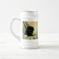 Vintag Black Kitten Illustration