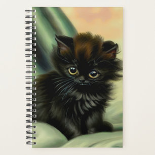 Vintag Black Kitten Illustration Planer