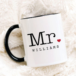 Vintag Black Personalisiert Wedding Monogram Tasse