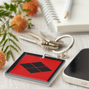 Vintag Black Red Takeda Japan Mon Orientalische Ku Schlüsselanhänger