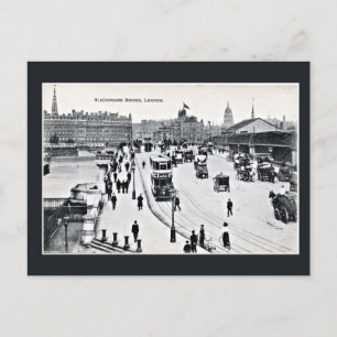 Vintag Blackfriars Bridge London England Postkarte