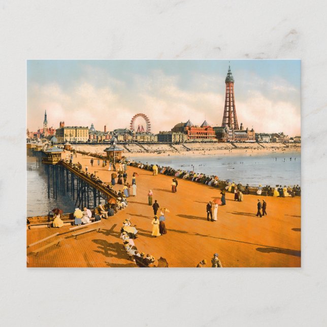 Vintag Blackpool Lancashire England Postkarte (Vorderseite)
