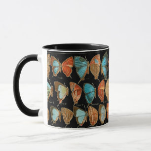 Vintag-Blau-Rot-Schmetterlinge-Kaffee Tasse